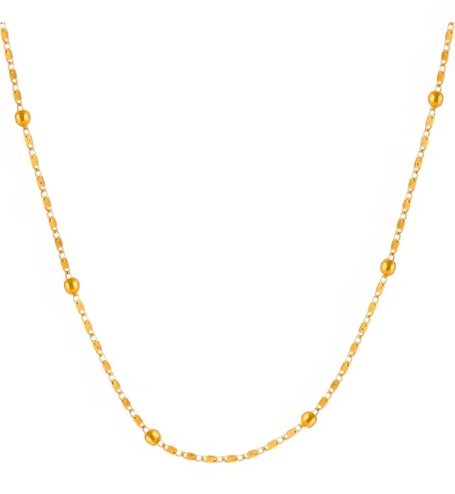 Women Artificial ballchain necklace long length in metal F9 quality