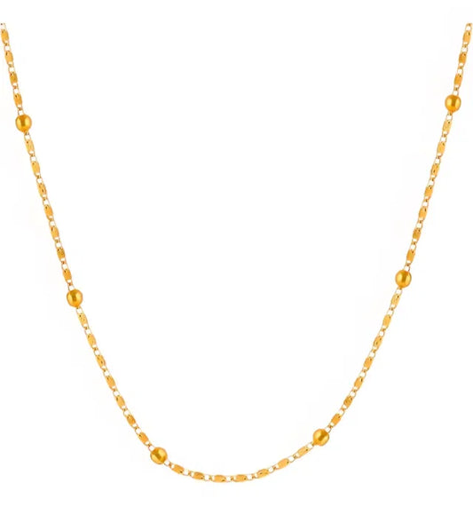 Women Artificial ballchain necklace long length in metal F9 quality