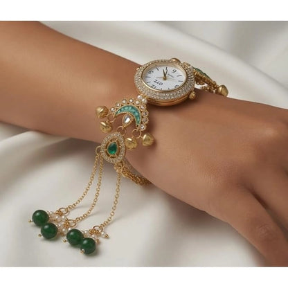 Vintage Gold-Tone Tassel Bracelet Watch for Women